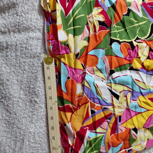 Tropical free assembly maximallist spaghetti strap Print Maxi Dress Sz 12-14 - Picture 3 of 9